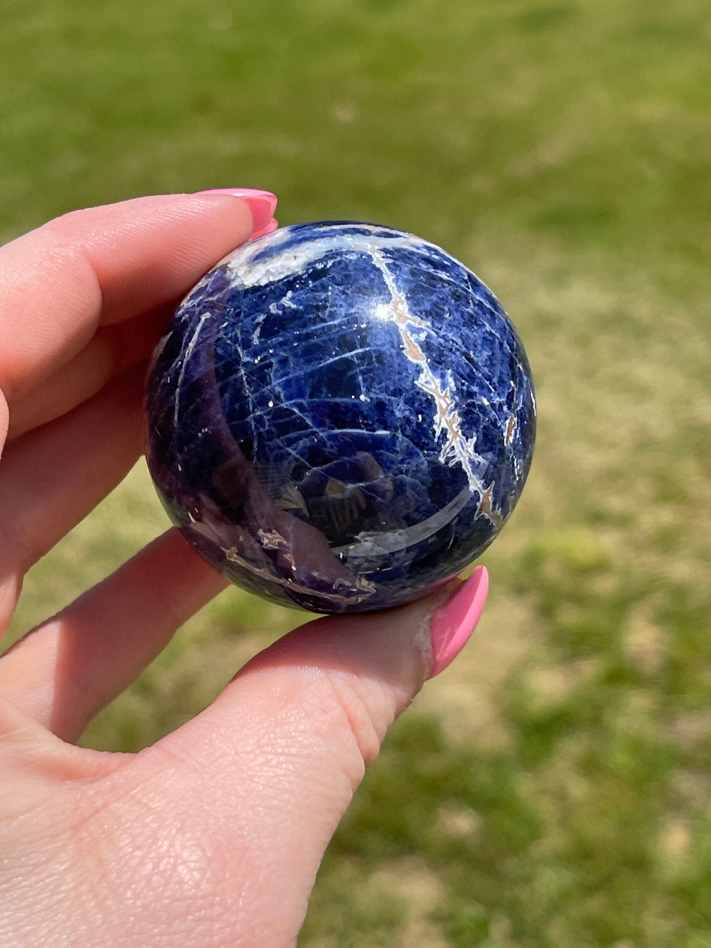 Sodalite Crystal Sphere: Meditation Stone, Third Eye Chakra