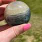 Blue Green Fluorite Crystal Sphere: Meditation Stone