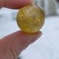 Rainbow Golden Rutile Mini Sphere: Crystal Carving, Meditation Stone