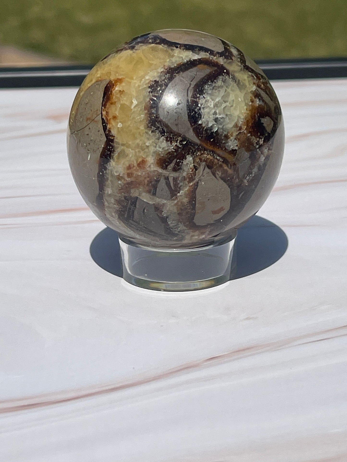 Septarian crystal sphere carving a | meditation | banding | creativity | crystal gift