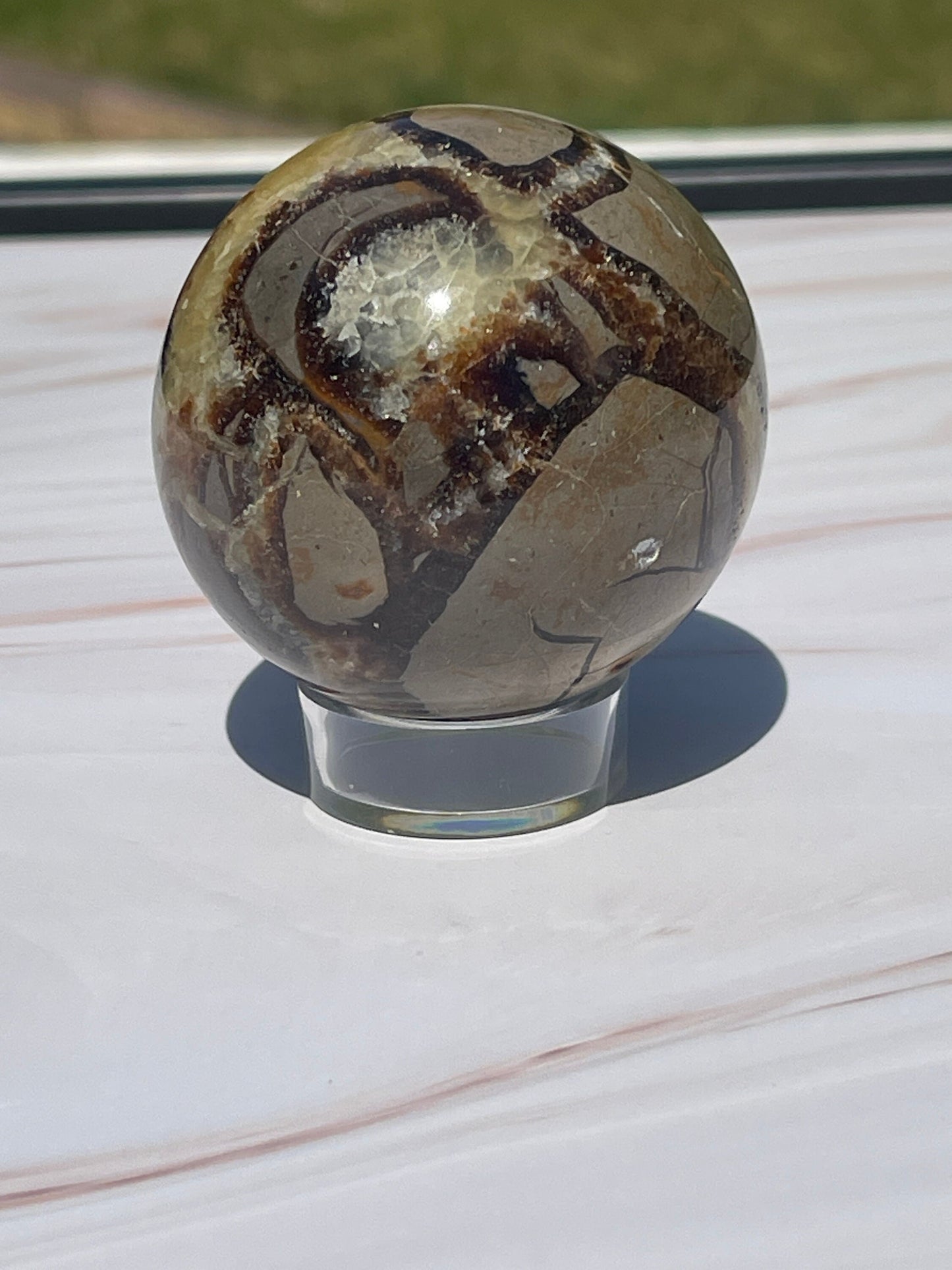 Septarian crystal sphere carving a | meditation | banding | creativity | crystal gift