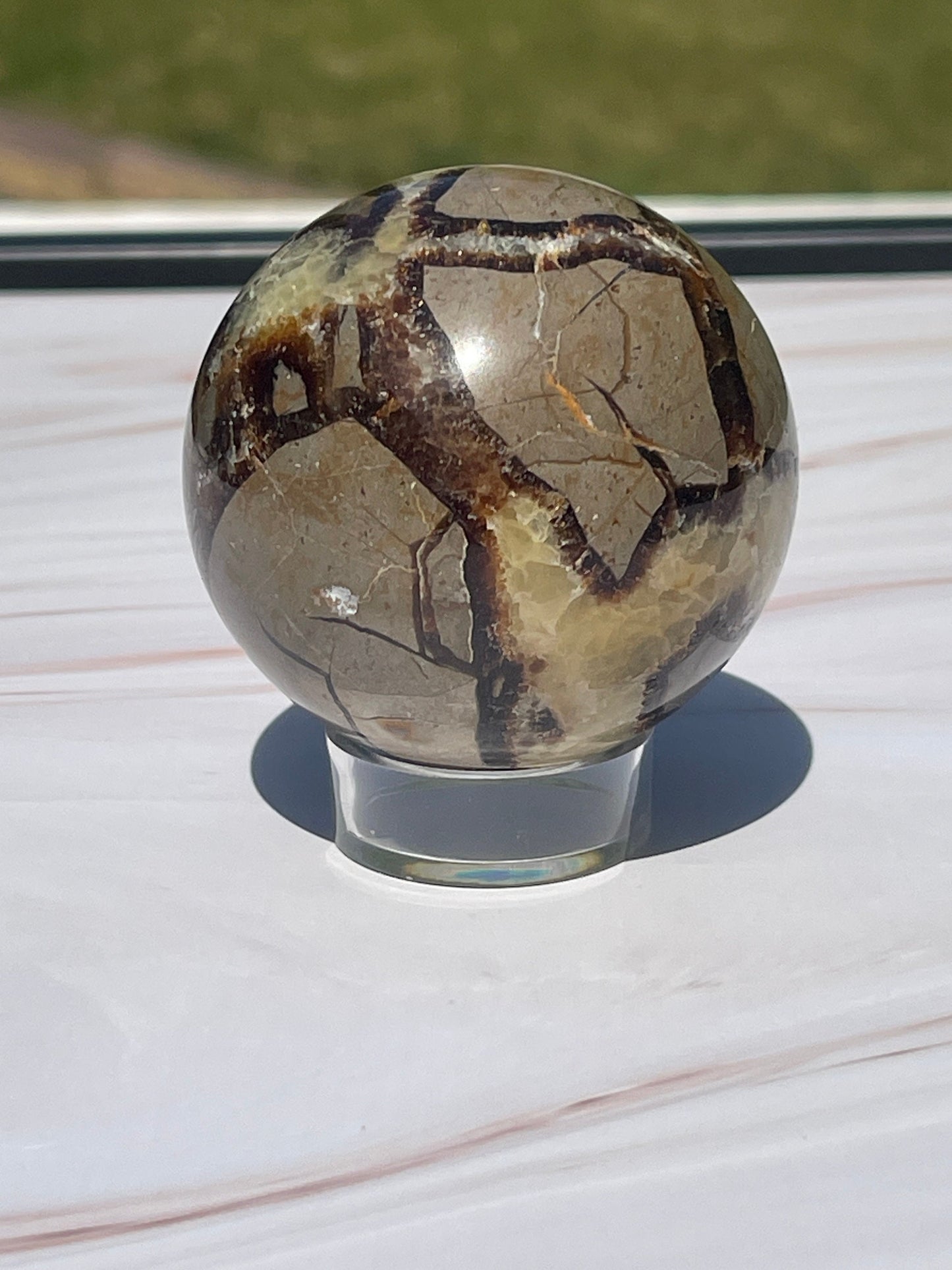 Septarian crystal sphere carving a | meditation | banding | creativity | crystal gift