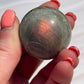 Small Labradorite Crystal Sphere: Pocket Meditation Stone