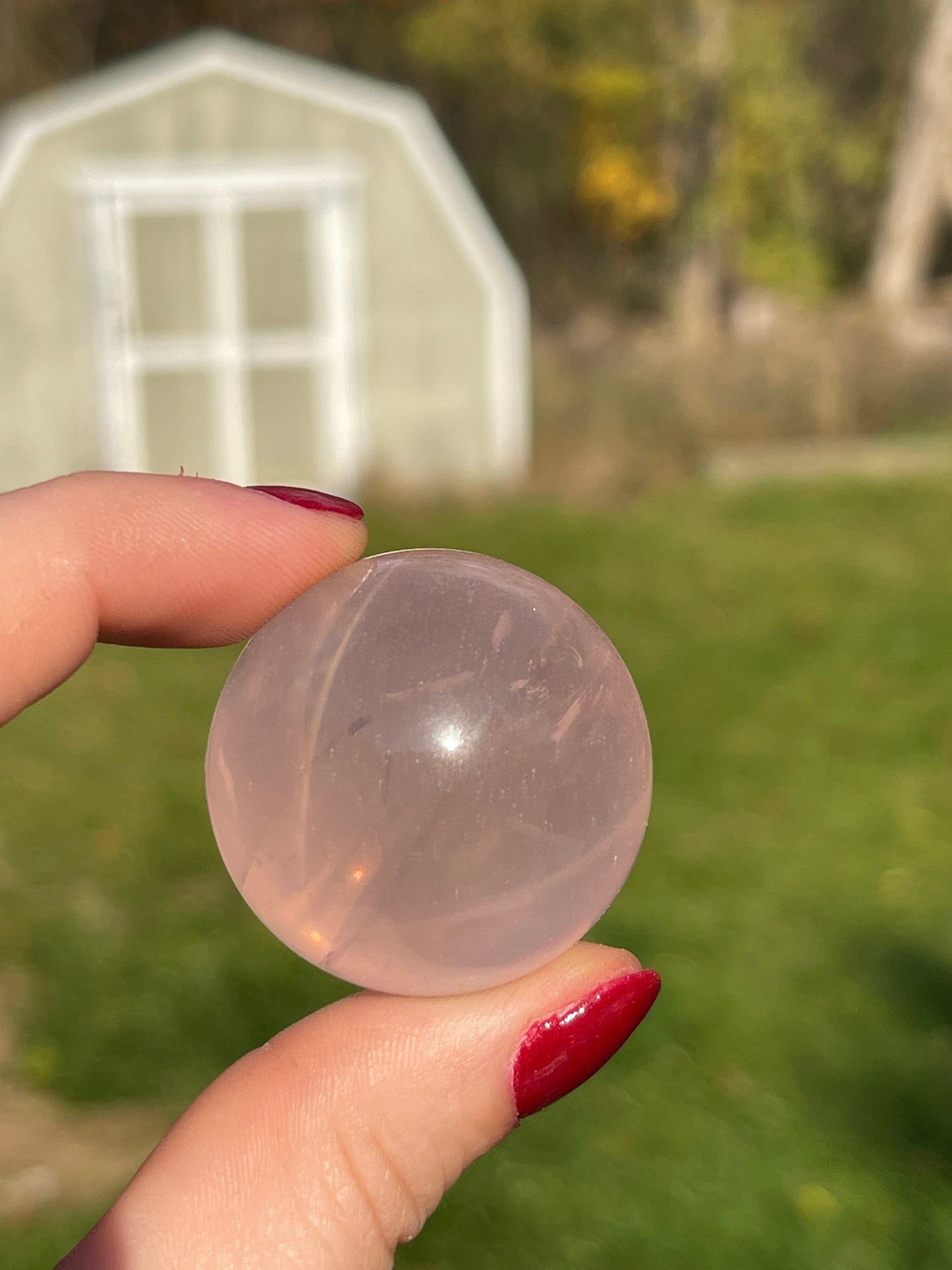 Small Rose Quartz Sphere with Star Flash
