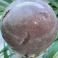 Pink amethyst sphere with druzy