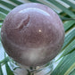 Pink amethyst sphere with druzy
