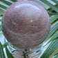 Pink amethyst sphere with druzy