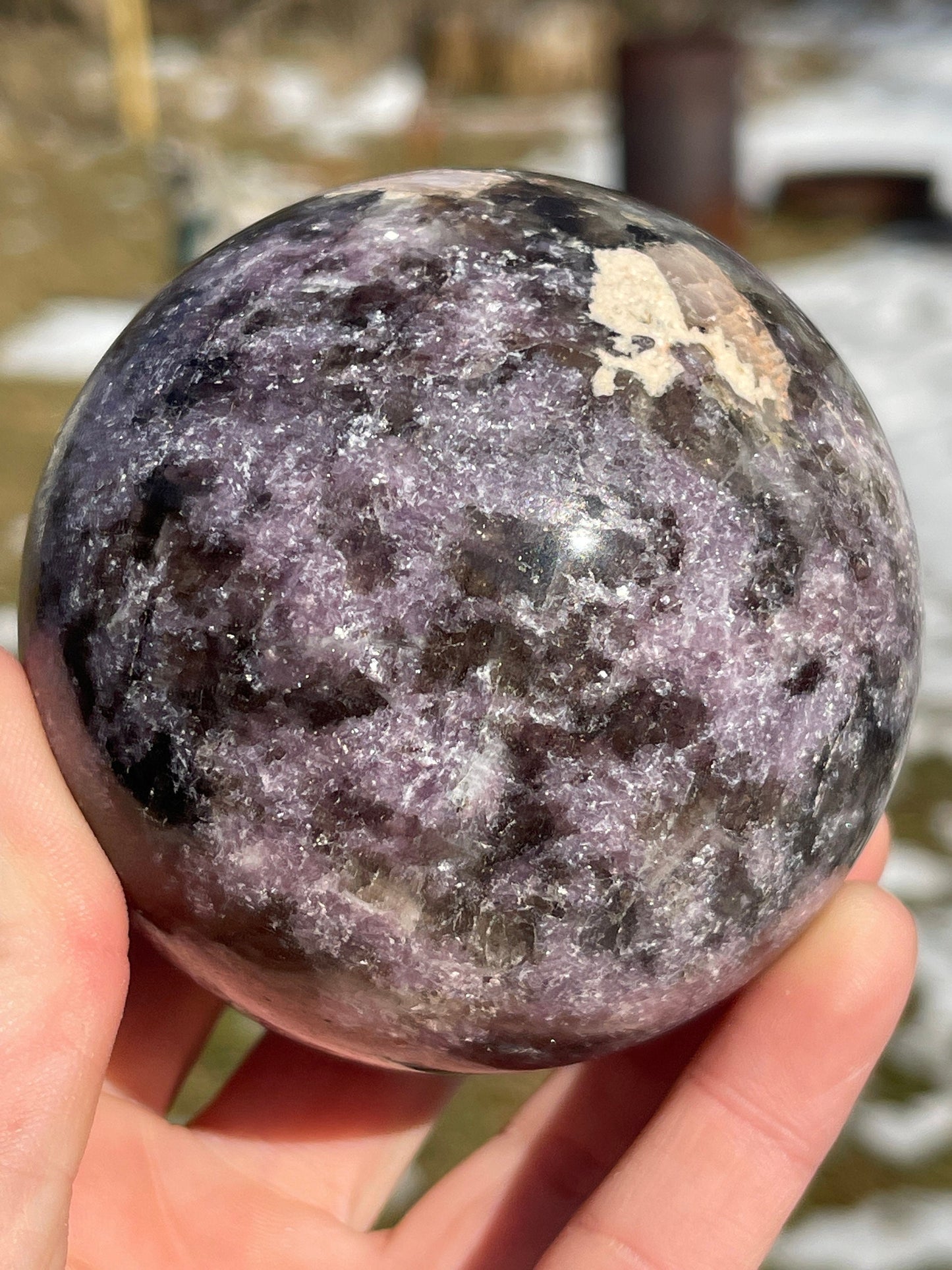 Lepidolite Crystal Sphere