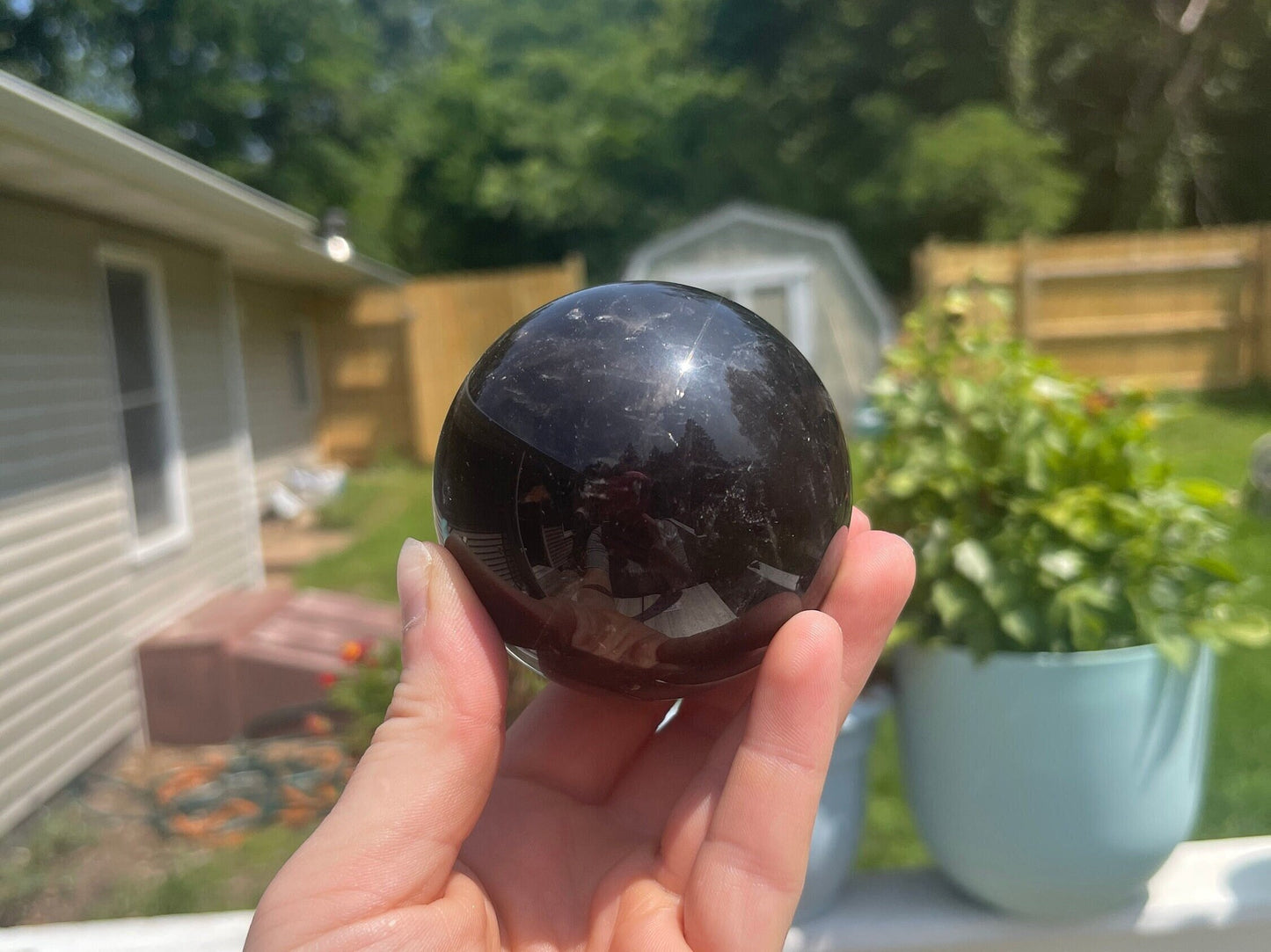 Black Rose Quartz Sphere