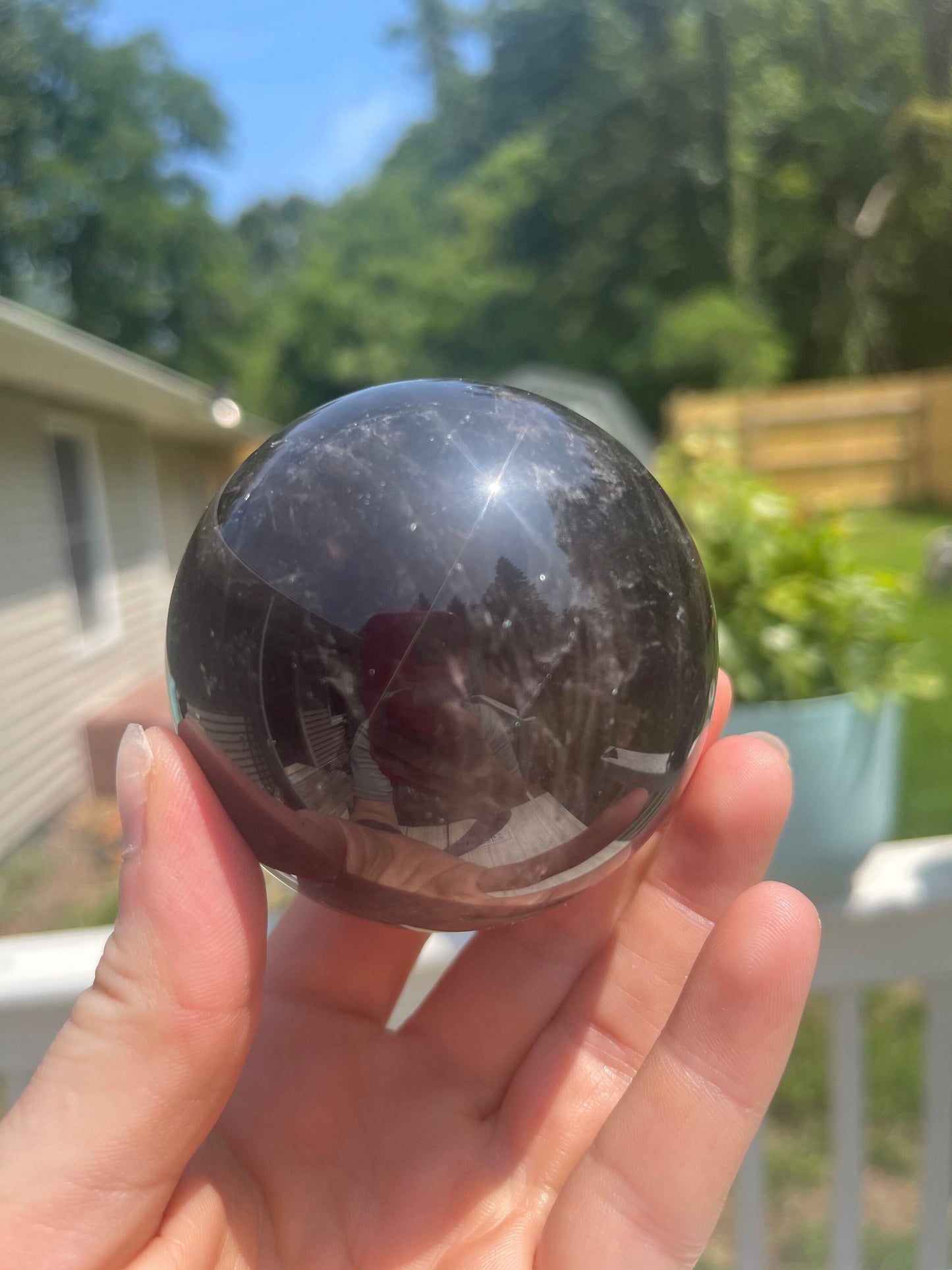 Black Rose Quartz Sphere