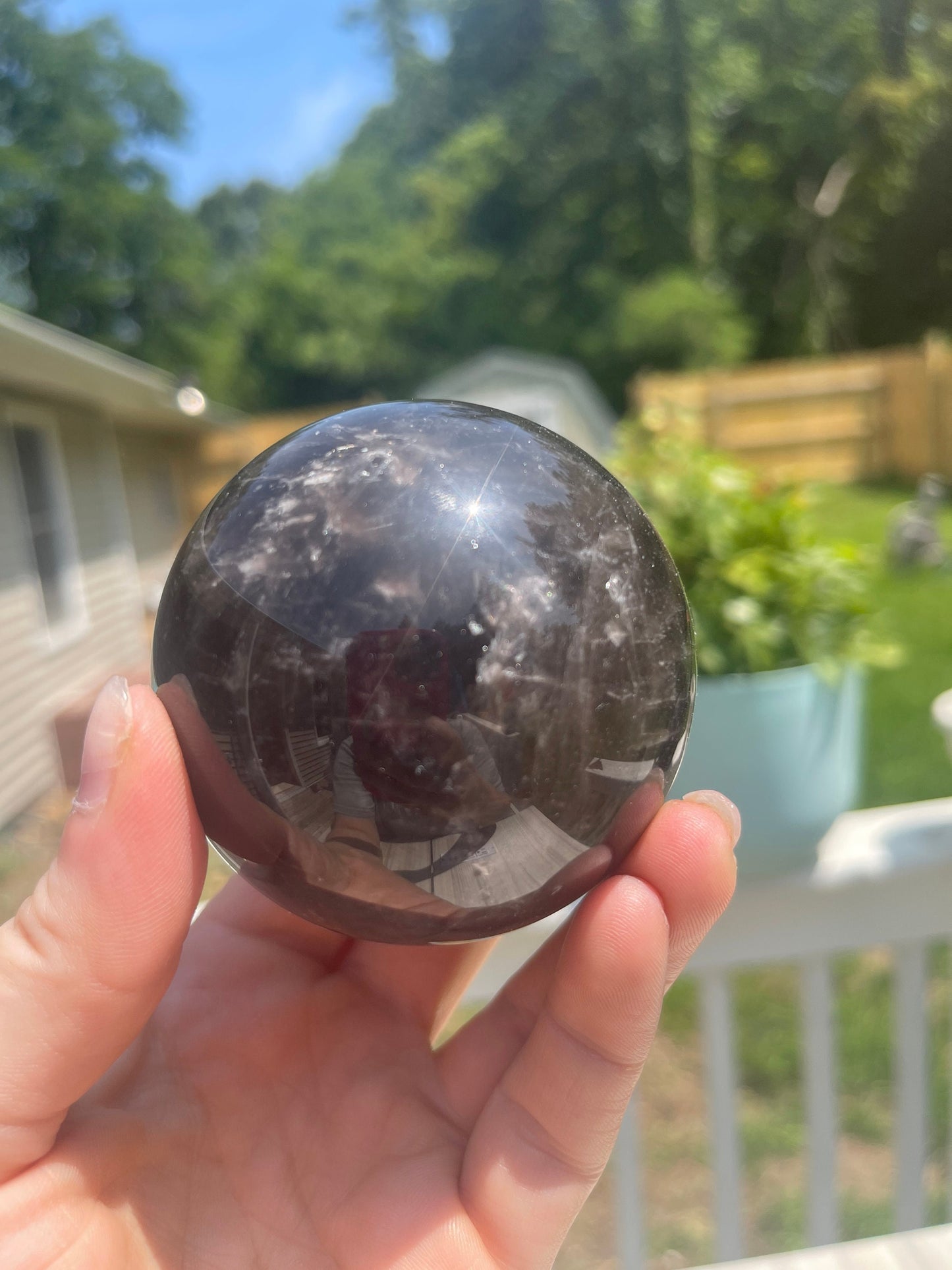 Black Rose Quartz Sphere