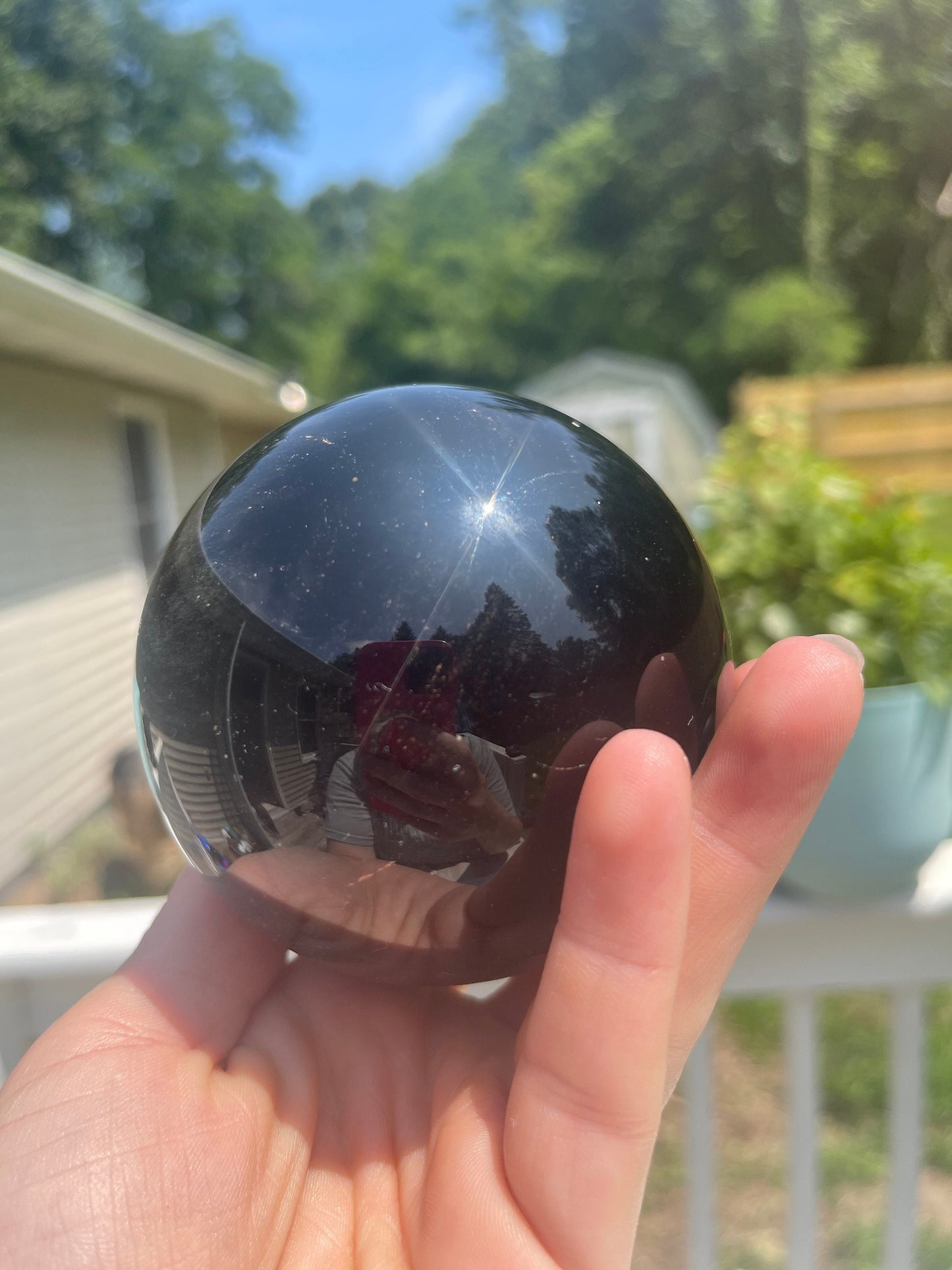 Large Golden Sheen Obsidian Sphere: Meditation Crystal Gift