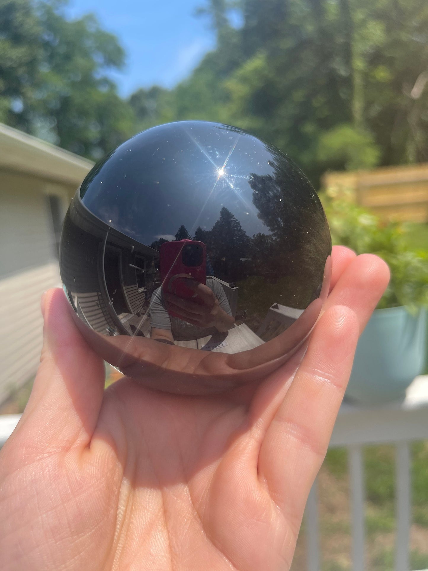 Large Golden Sheen Obsidian Sphere: Meditation Crystal Gift