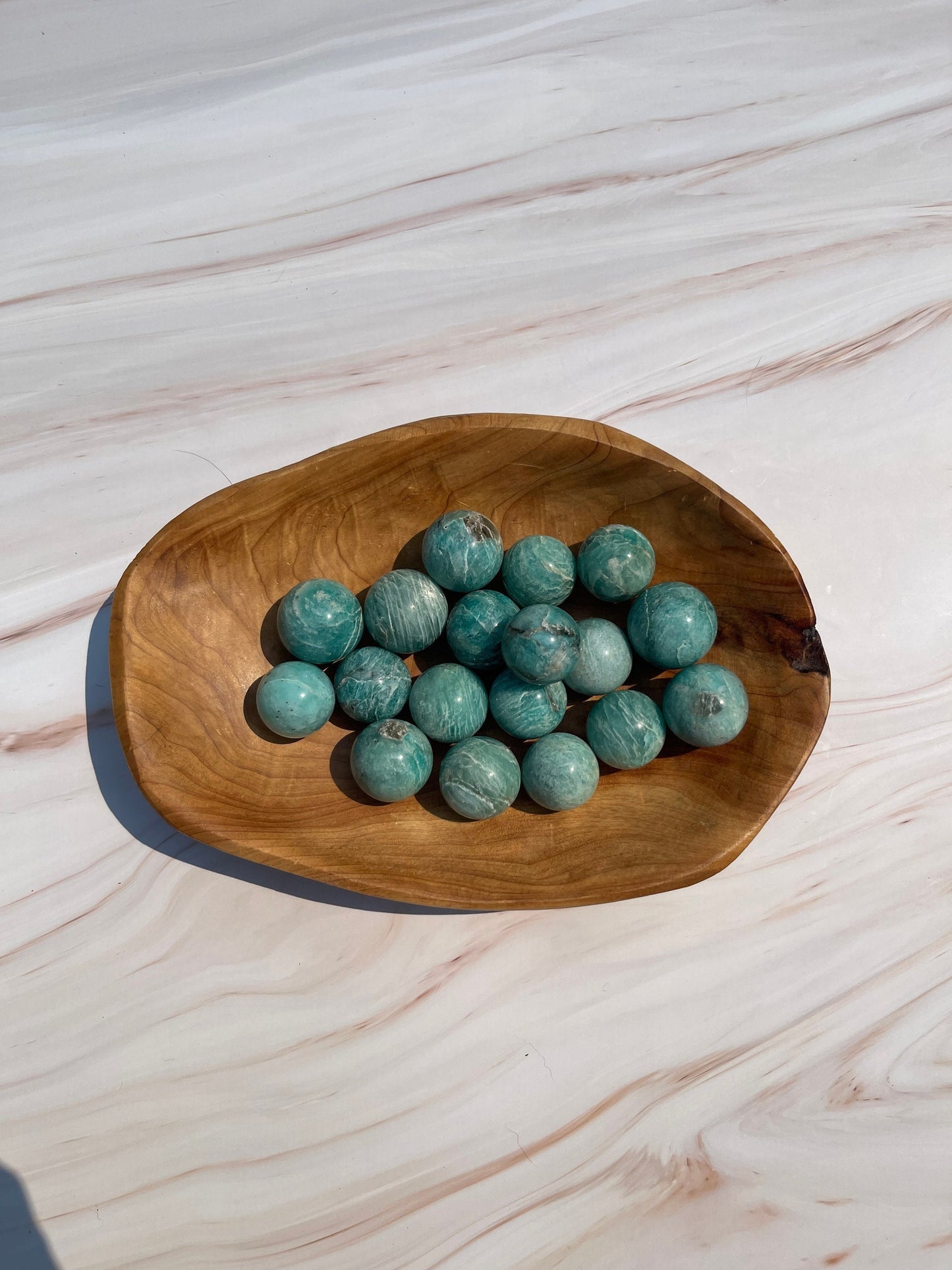1 Amazonite with smoky quartz mini sphere