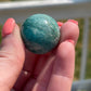 1 Amazonite with smoky quartz mini sphere