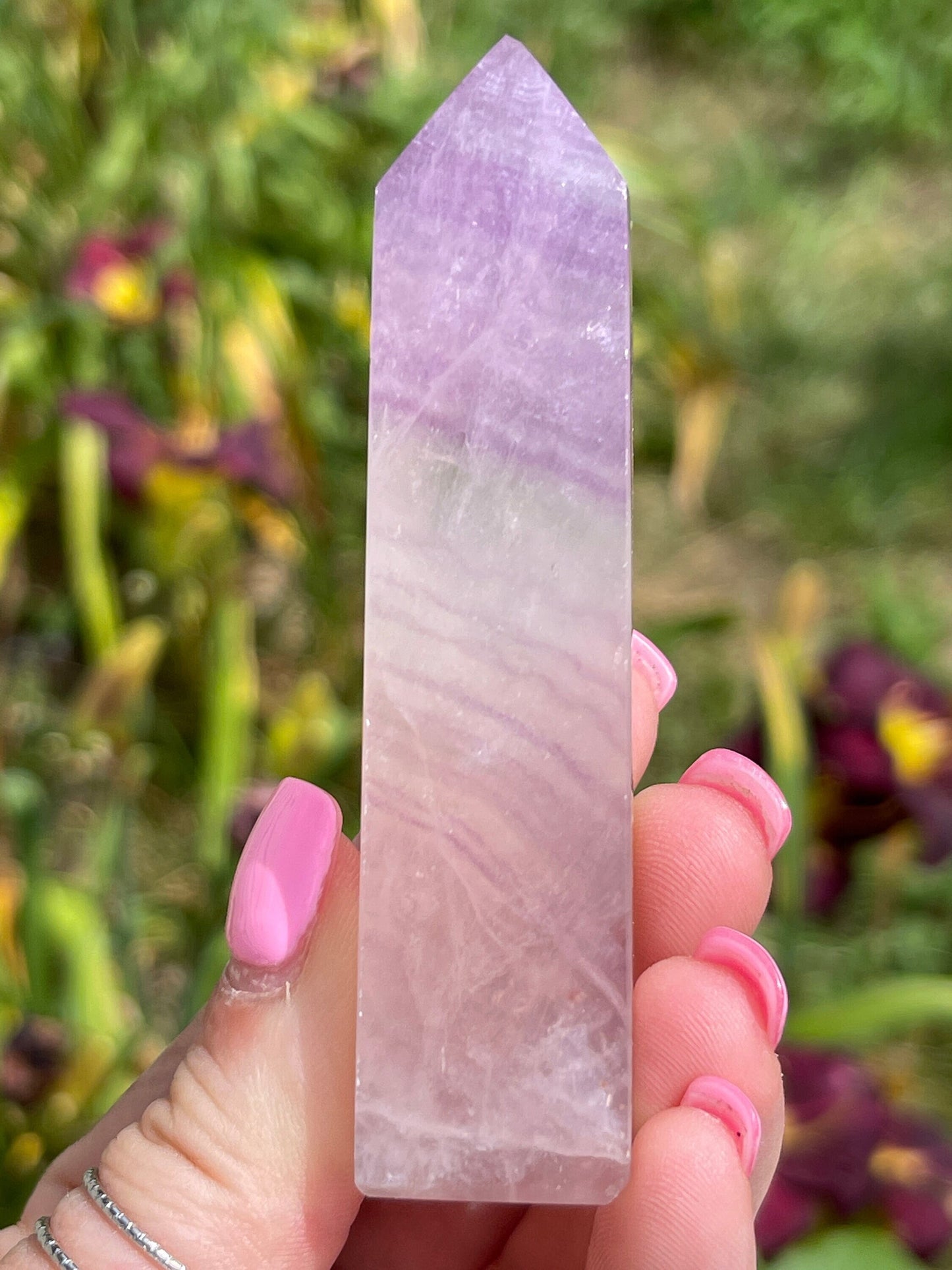 Lavender Fluorite Crystal Tower