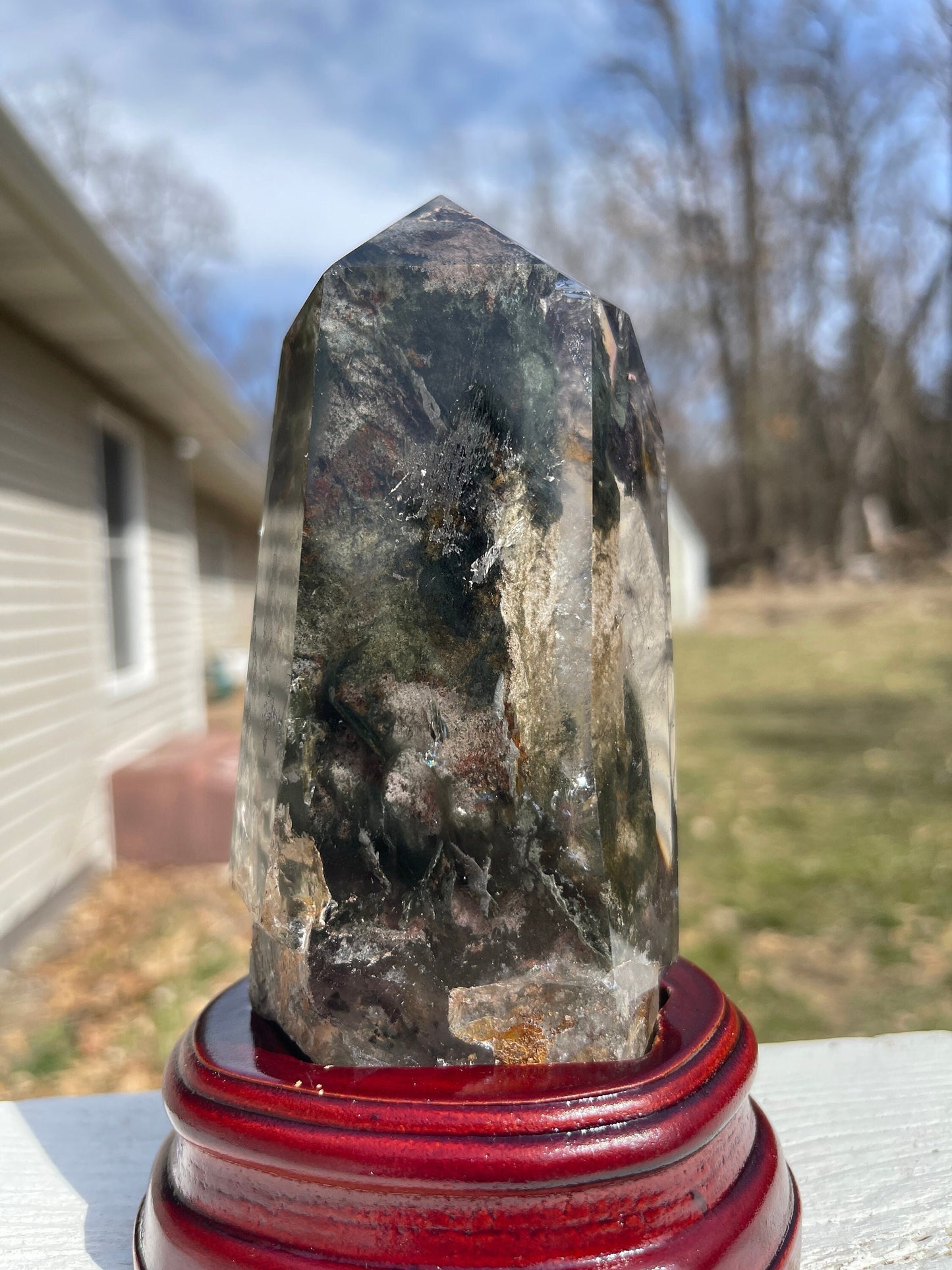 Lodolite Crystal Tower with Stand