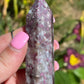 Rubellite Crystal Tower: Red Tourmaline Carving, Meditation Stone