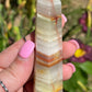 Banded Green Onyx Crystal Point Tower