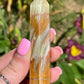 Banded Green Onyx Crystal Point Tower