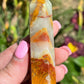 Banded Green Onyx Crystal Point Tower