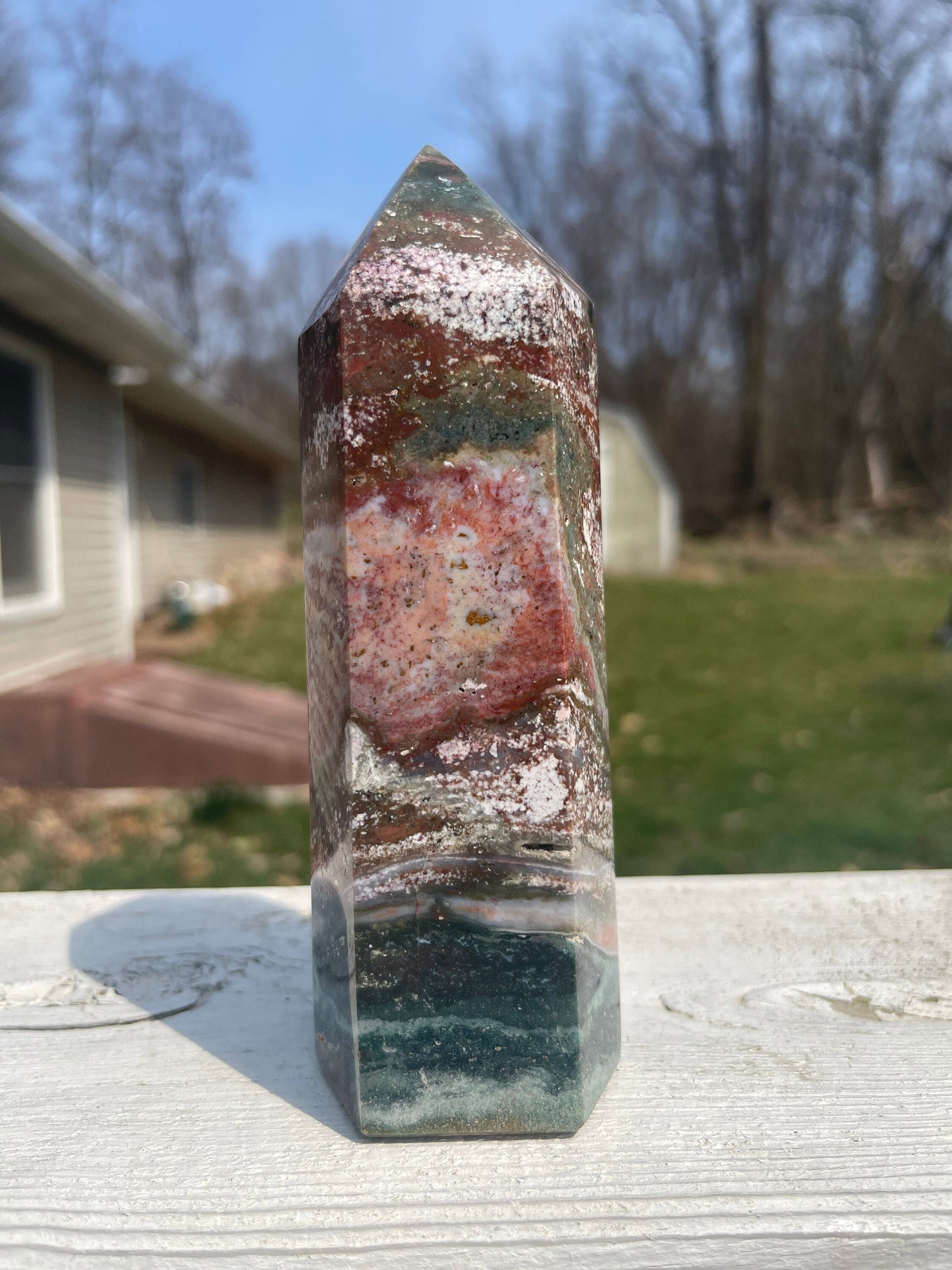 Ocean Jasper Crystal Tower