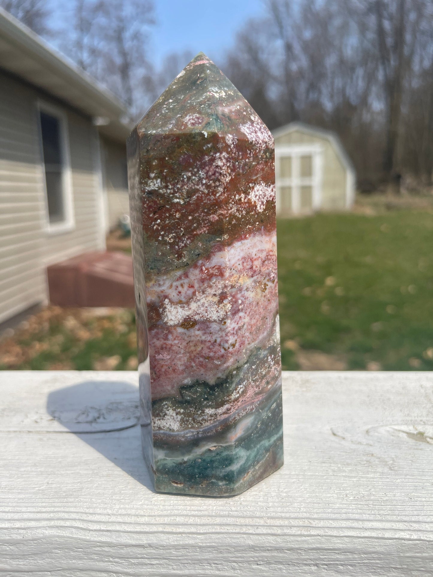 Ocean Jasper Crystal Tower
