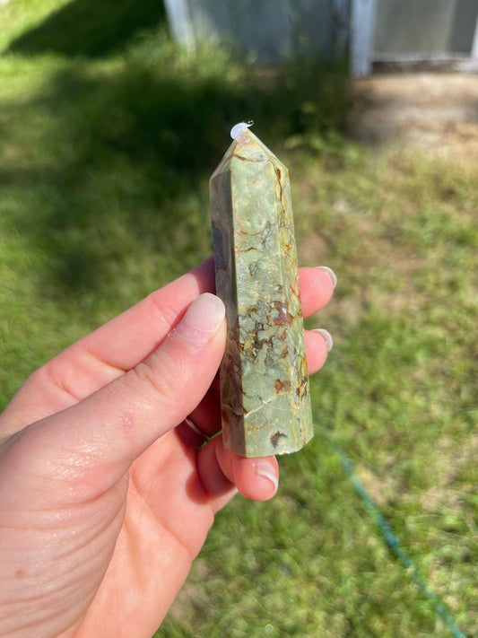 Rainforest Rhyolite Jasper Crystal Tower