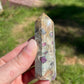 Ruby fuchsite crystal tower