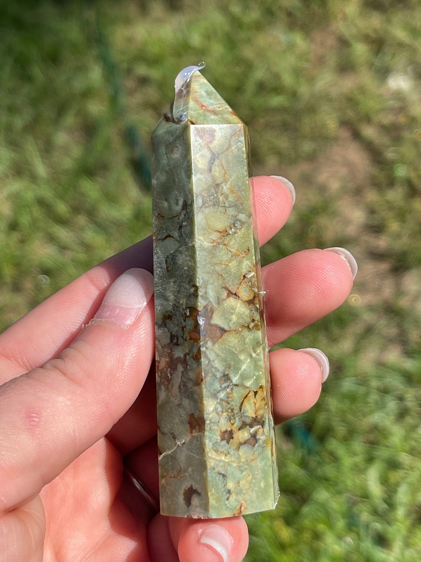 Rainforest Rhyolite Jasper Crystal Tower