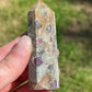 Ruby fuchsite crystal tower
