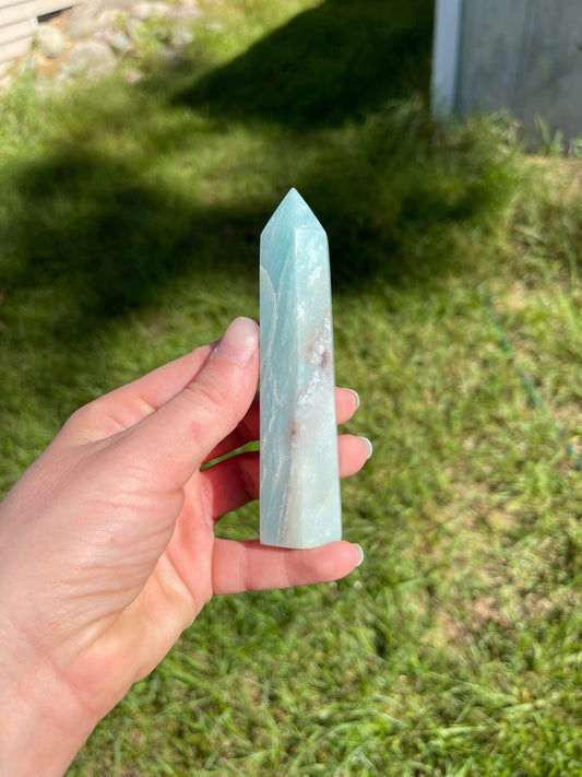 Caribbean Calcite Crystal Tower: Meditation & Healing Gift