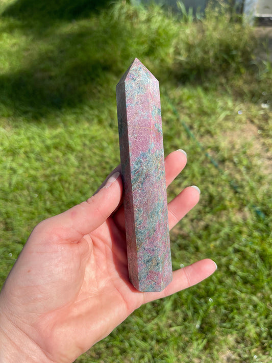 Ruby in Kyanite Crystal Tower