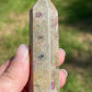 Ruby fuchsite crystal tower