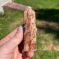 Calcite & Blue Apatite Crystal Tower