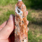 Calcite & Blue Apatite Crystal Tower