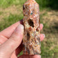 Calcite with Blue Apatite Crystal Point Tower