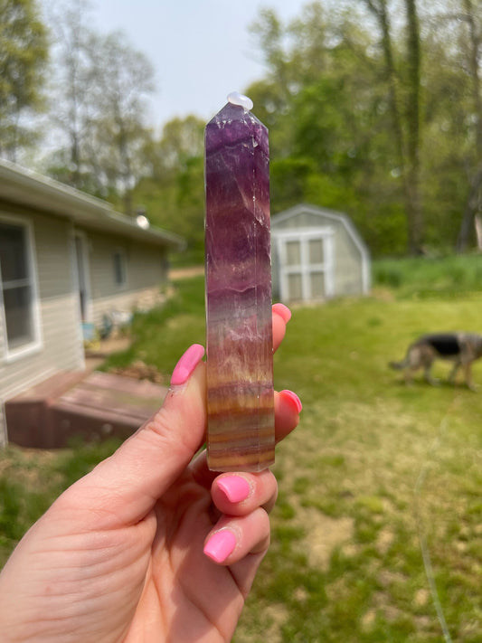 Candy Fluorite Crystal Tower: Meditation Stone, Chakra Healing