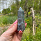 Moss Agate Tower: Crystal Point Gift (3.4in)
