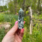 Moss Agate Tower: Crystal Point, New Beginnings Gift
