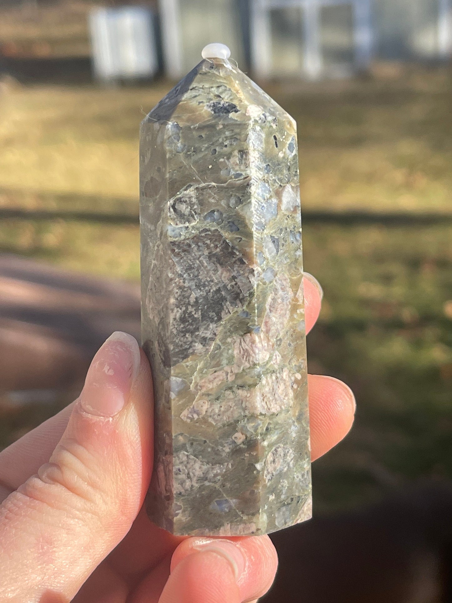 Llanite crystal tower d | que sera | crystal carving | meditation stone