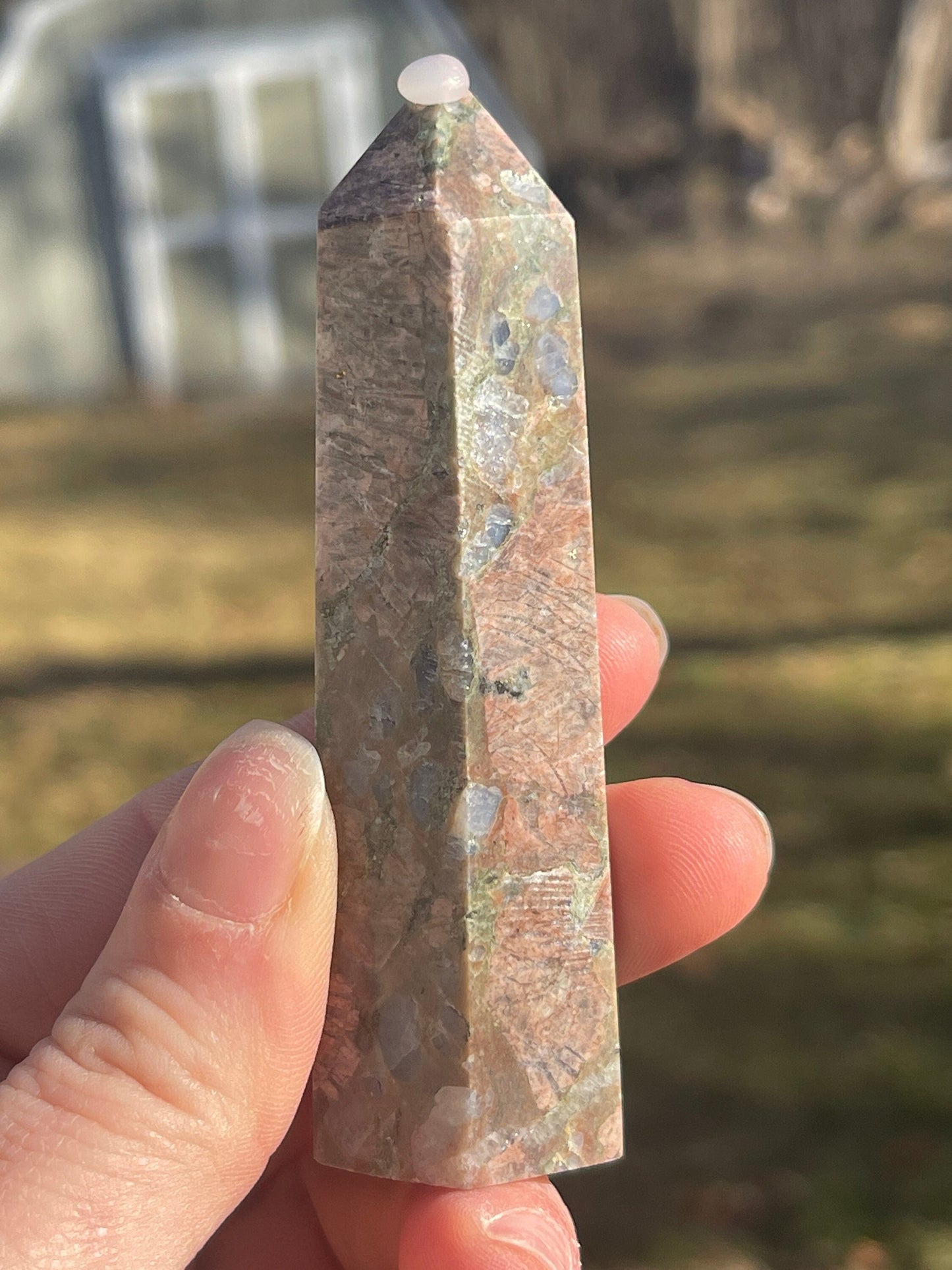Llanite crystal tower f | que sera | crystal carving | meditation stone