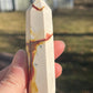 Mookaite Jasper Crystal Tower: Meditation Stone Carving