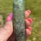 Prehnite Crystal Tower: Meditation Stone Carving (3.2in)