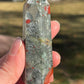 African Bloodstone Crystal Tower D with Pyrite Inclusions | crystal Carving | Meditation Stone | Abundance