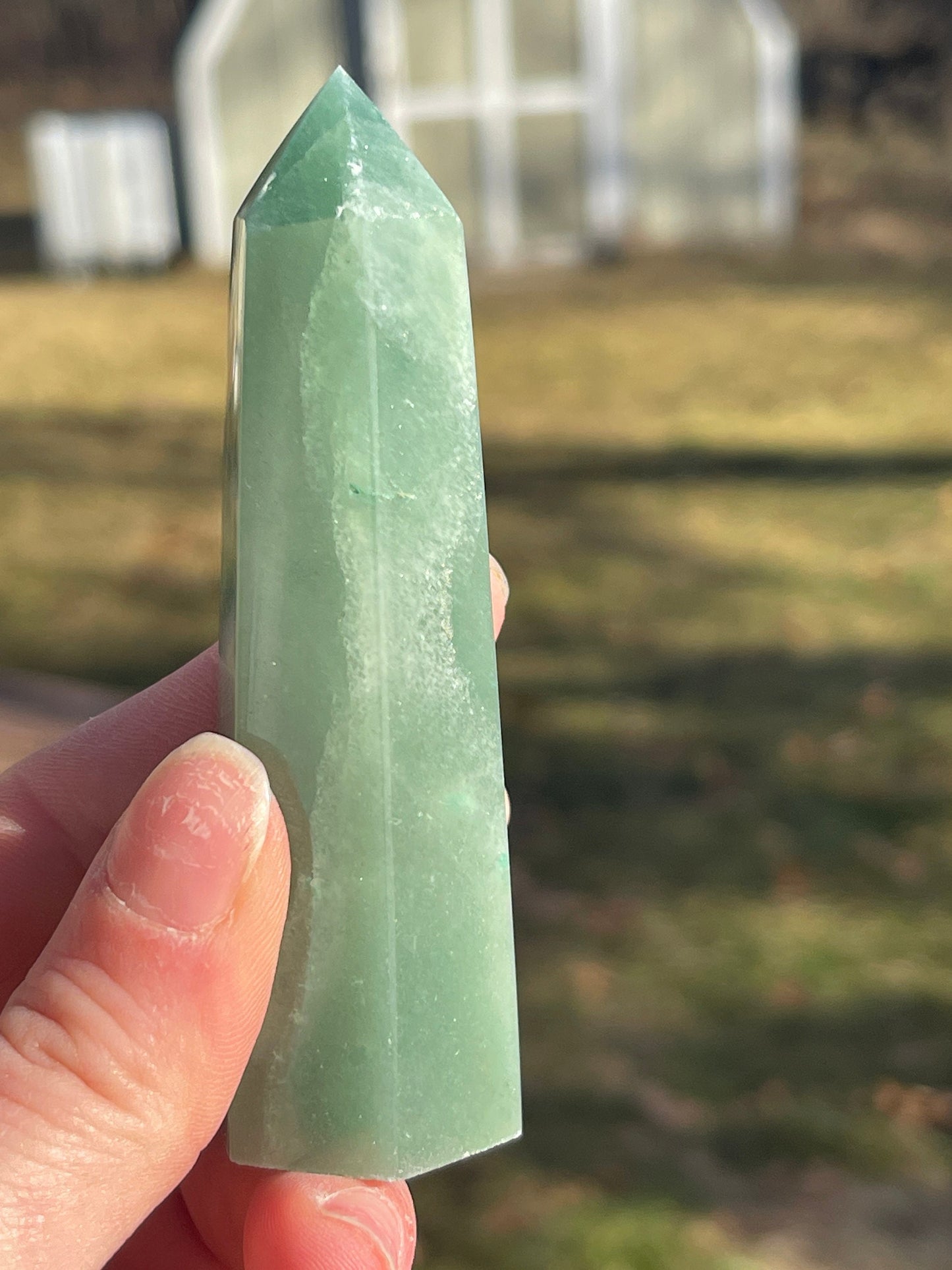 Green Aventurine Crystal Tower D | Meditation Stone | Crystal Carving | Manifest Abundance | Prosperity