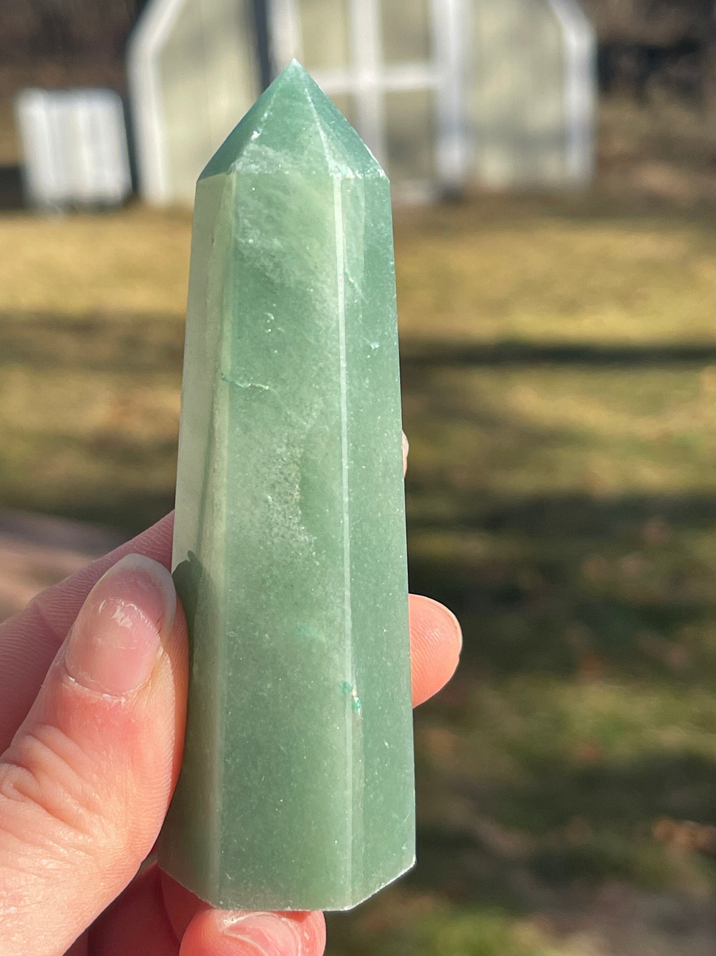 Green Aventurine Crystal Tower D | Meditation Stone | Crystal Carving | Manifest Abundance | Prosperity