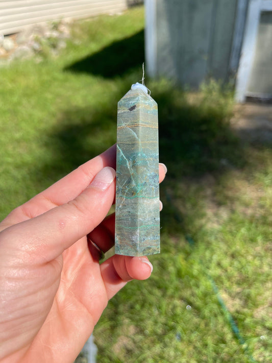 Chrysocolla Crystal Tower