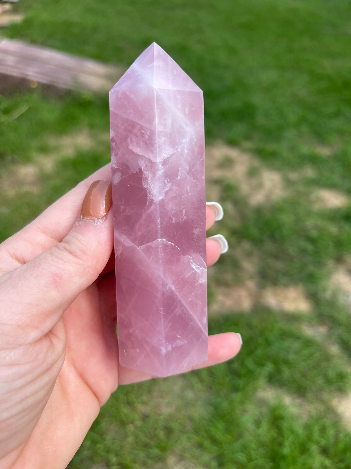 Dark Rose Quartz Crystal Tower