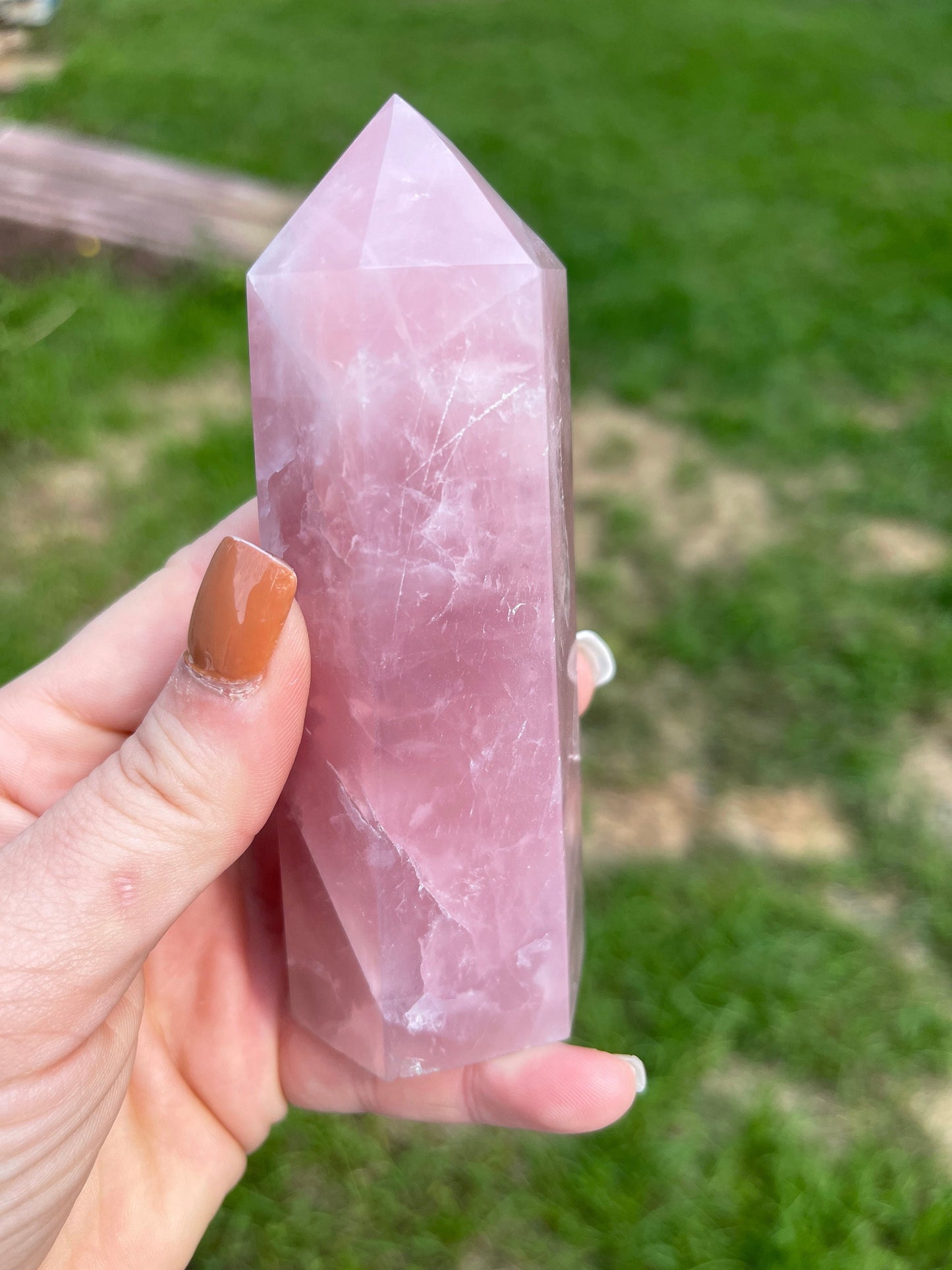 Dark Rose Quartz Crystal Tower